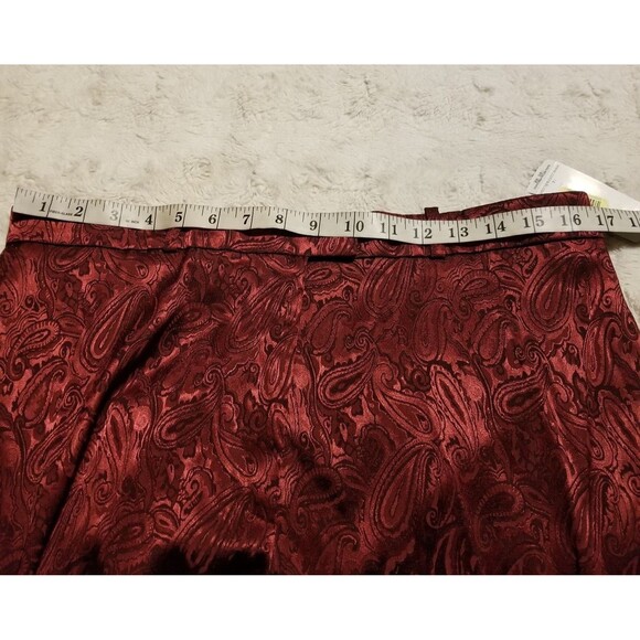 Vintage Womens Dress Pants Size 14 Burgundy Lightweight 90s Paisley Retro - Picture 10 of 12